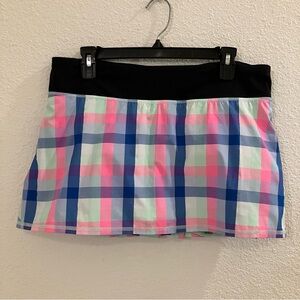 Lululemon Athletica Plaid Mini Skirt - Pink, Blue, and Green